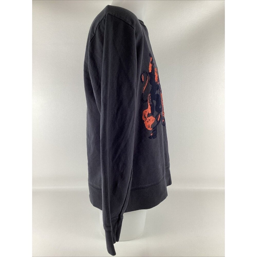 Ben Sherman Mens Pullover Fleece Sweatshirt Dark Blue Large Lg 100% Cotton - Picture 6 of 9